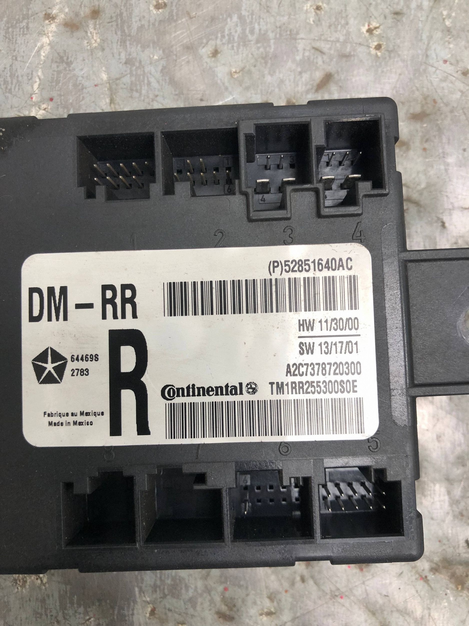 module control unit door right front MASERATI QUATTROPORTE VI 52851640AC