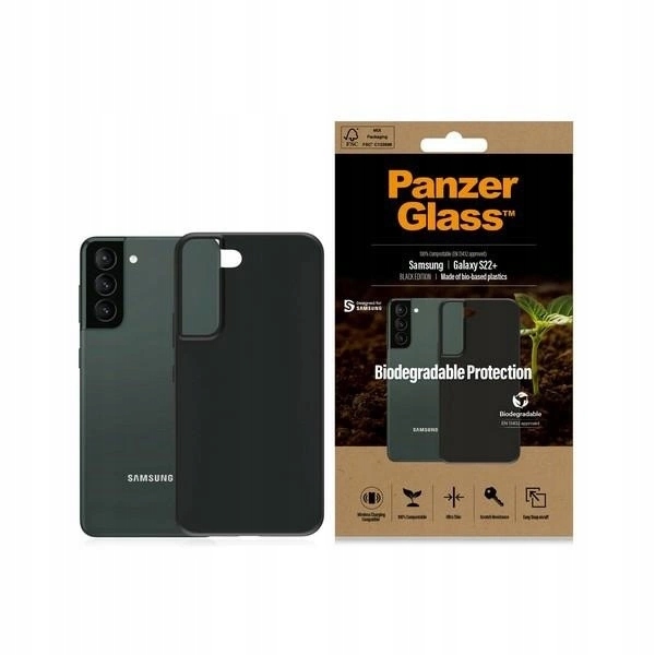 Pouzdro PanzerGlass Biodegradable Case pro Samsung Galaxy S22+ černé