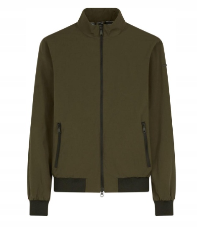 Geox Zelená Bomber Bunda Se Zipem, Elastické Manžety 54 J9B