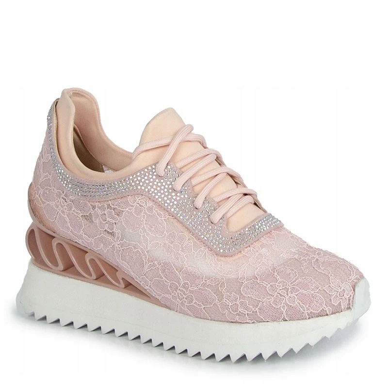 S.barski MR38-397 Pudrově Růžové Ažurové Tenisky 41