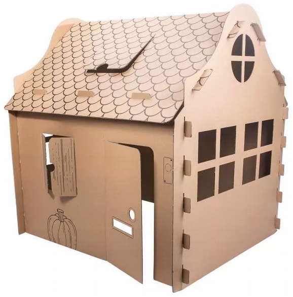 

Domek dworek kartonowy do malowania dla dzieci