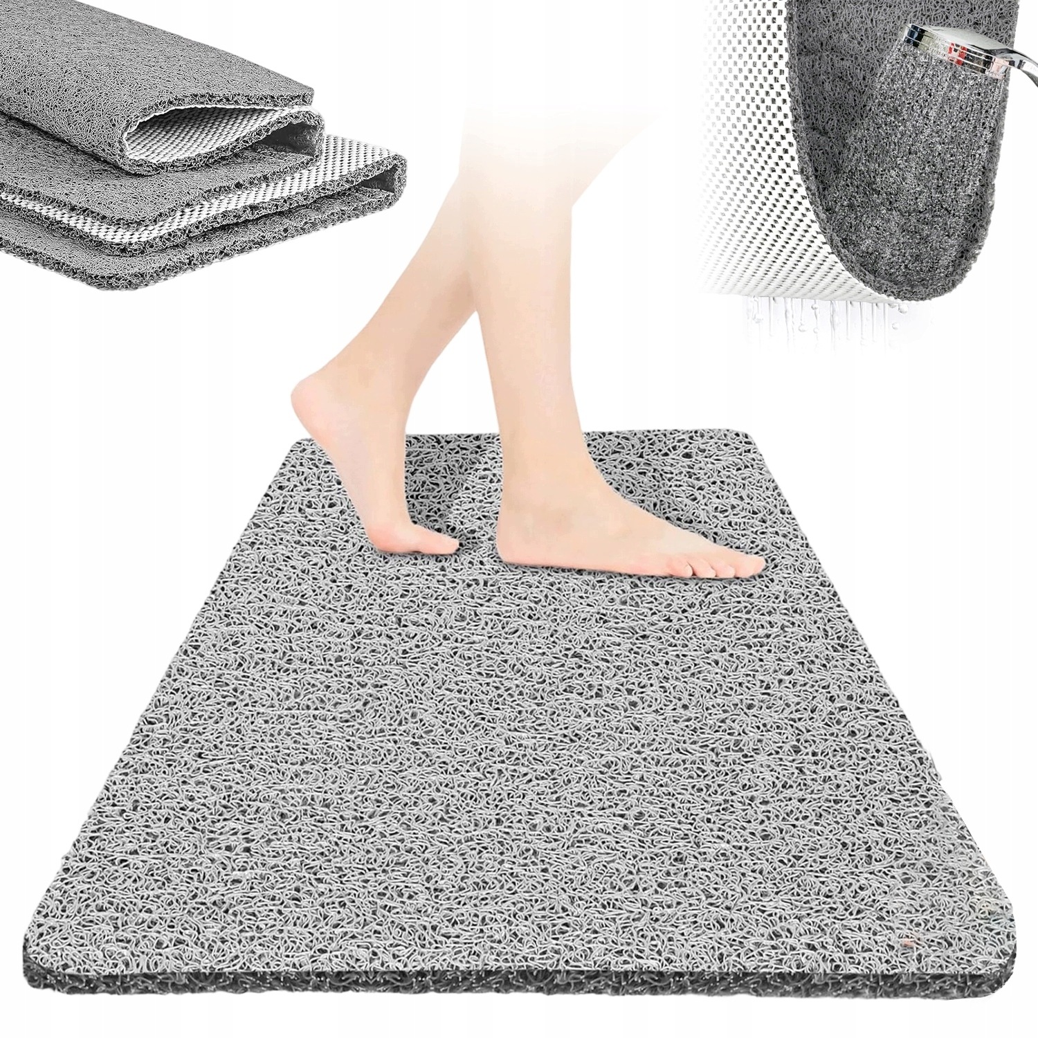Pvc Protiskluzová Koupelnová Podložka 80 X 100 CM, Velká, Odolná Proti Pádu