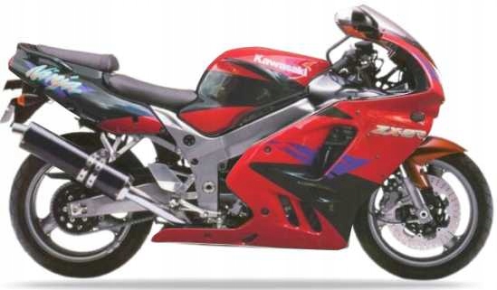 Samolepky Na Motocykl Juula Pro Kawasaki Zx 9VEL. 1996 Červená B1 Ebenová H8