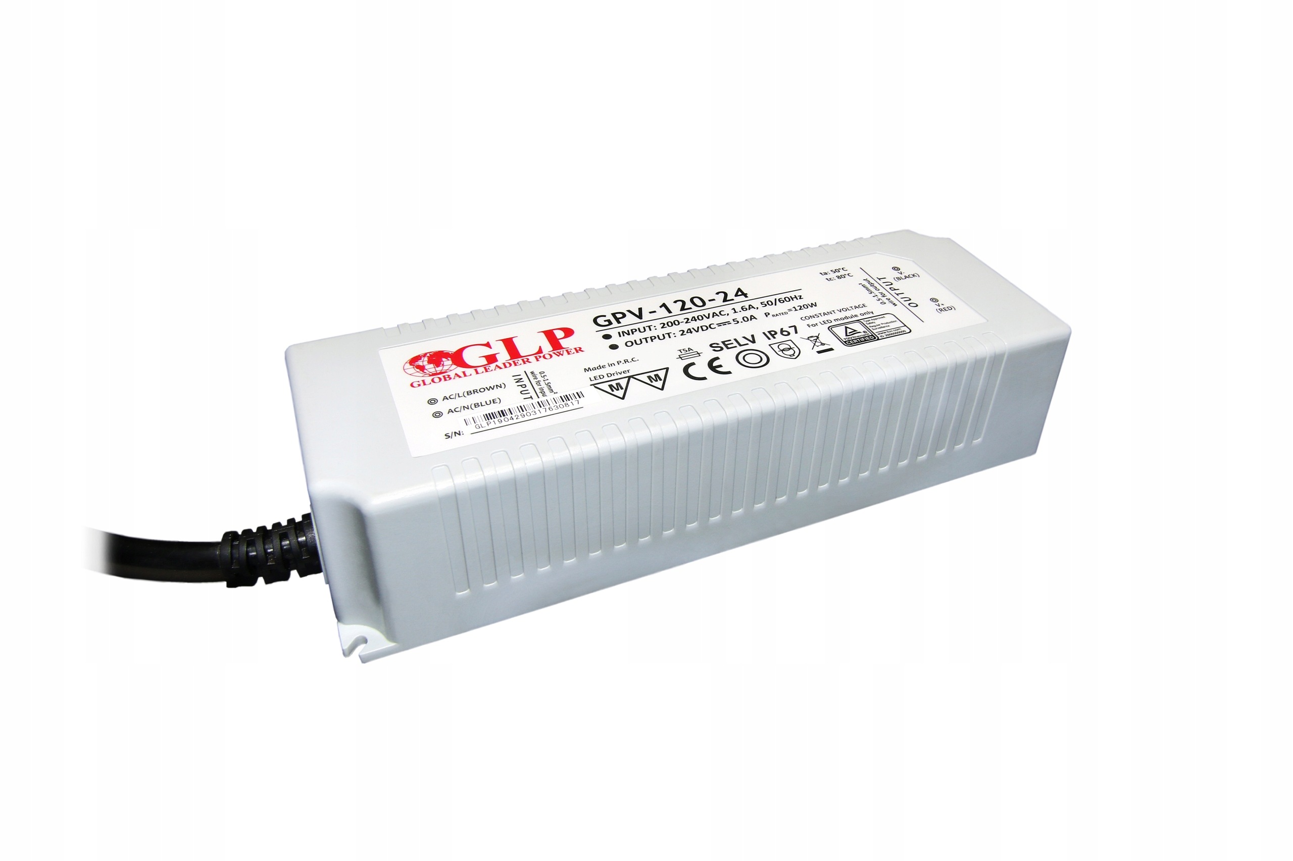 Led zdroj Glp GPV-120-24 120W 24V IP67 Vodotěsný Venkovní