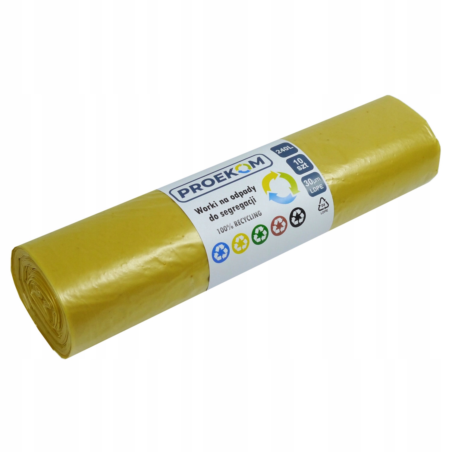 

Worki na śmieci 240L x 10 sztuk żółte