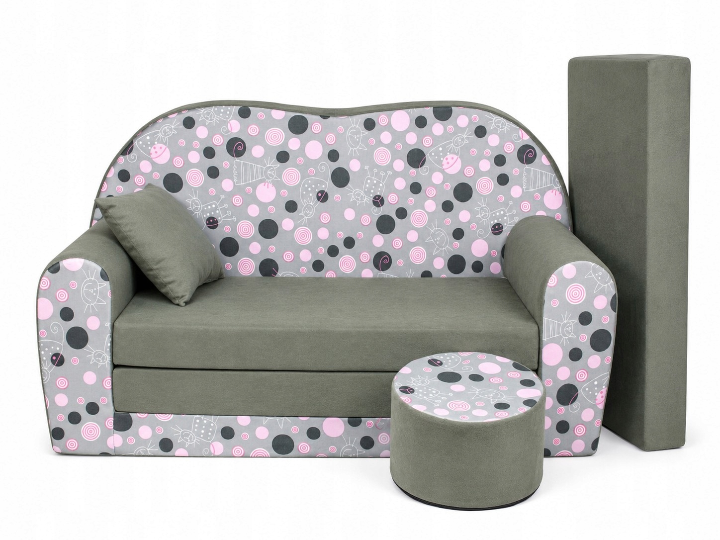 Sofa Kolorowa dla Dziecka do Pokoju Rozkładana 100x170 CM Komplet Pianka