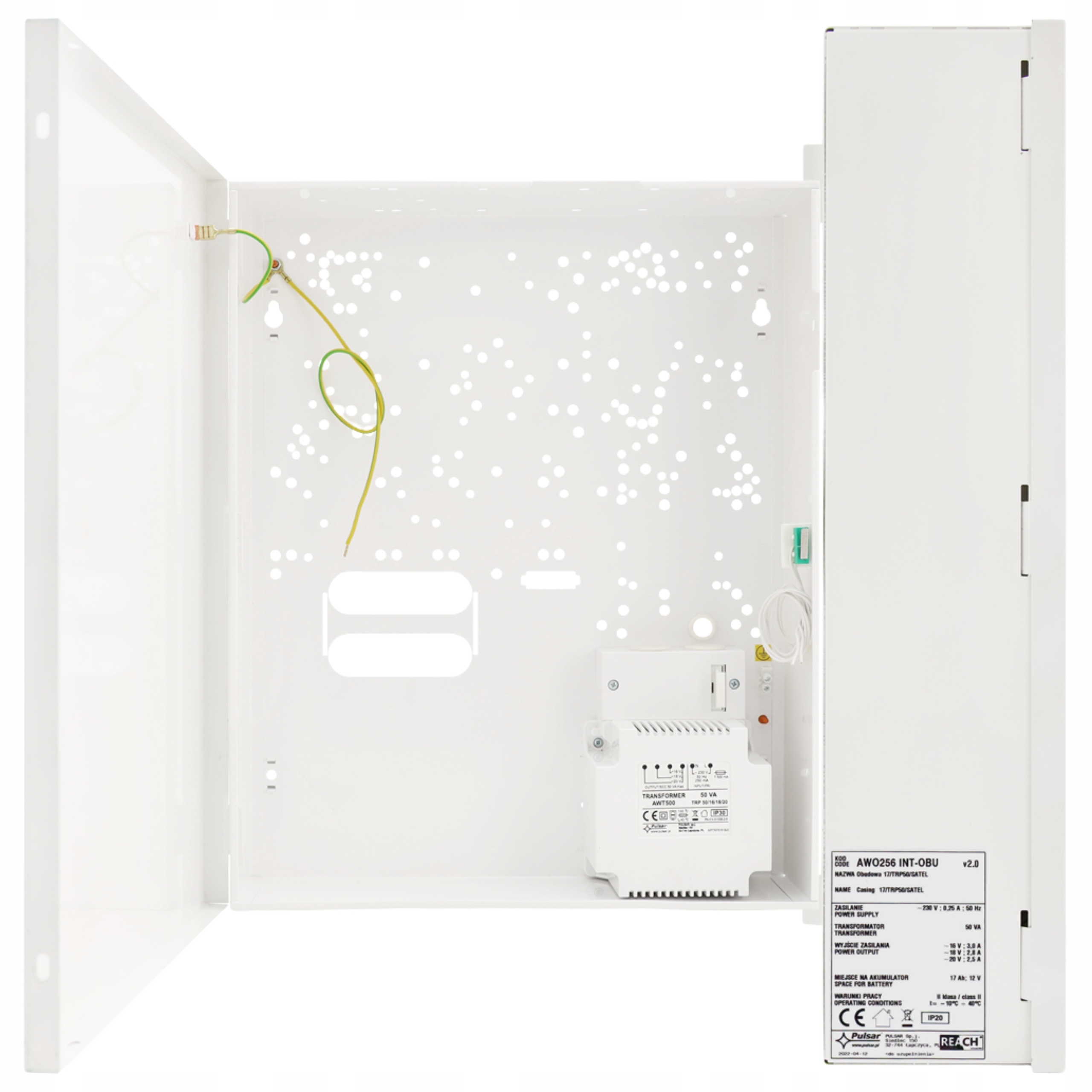 Kryt Pulsar AWO256 17/TRP50/SATEL pro ústředny, kovový, nástěnný alarm