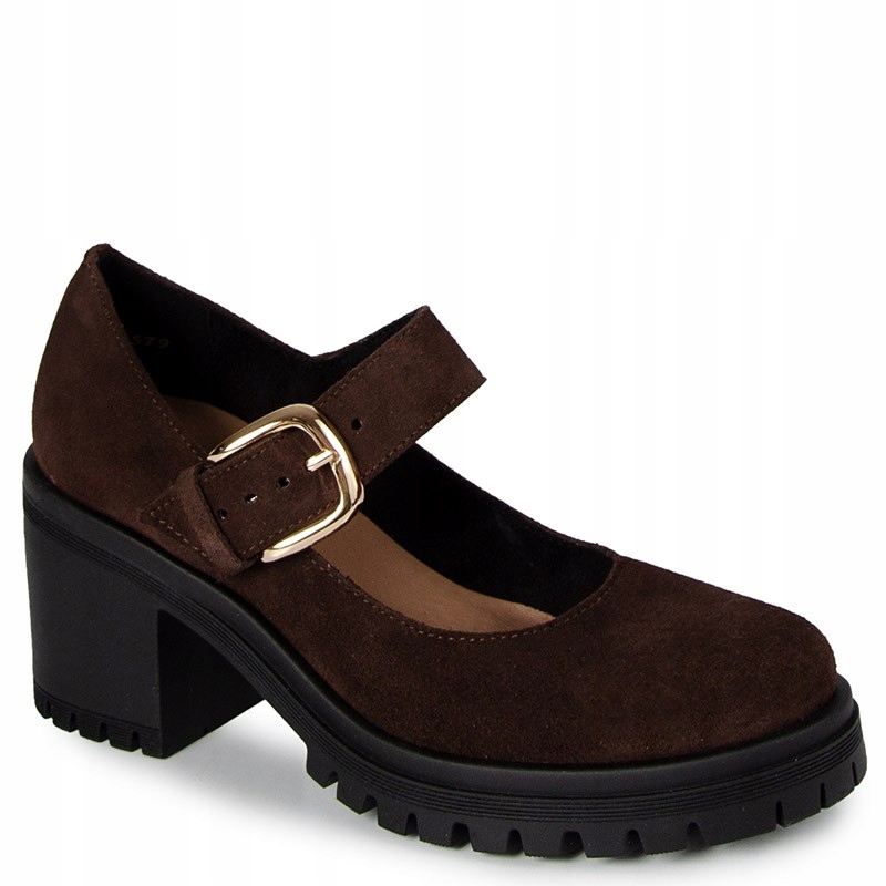 Lemar 20166 Čokoládové Kožené Semišové Lodičky 39