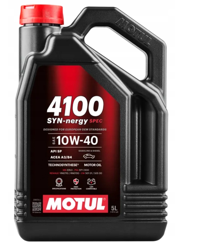 Olej Motul 10W40 4100 Syn-nergy Spec 5L