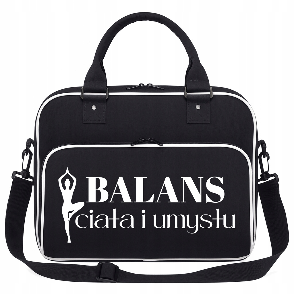Torba Czarna Balans Ciała I Umysłu Pojemna Siłownię Trening Pilates Fitness