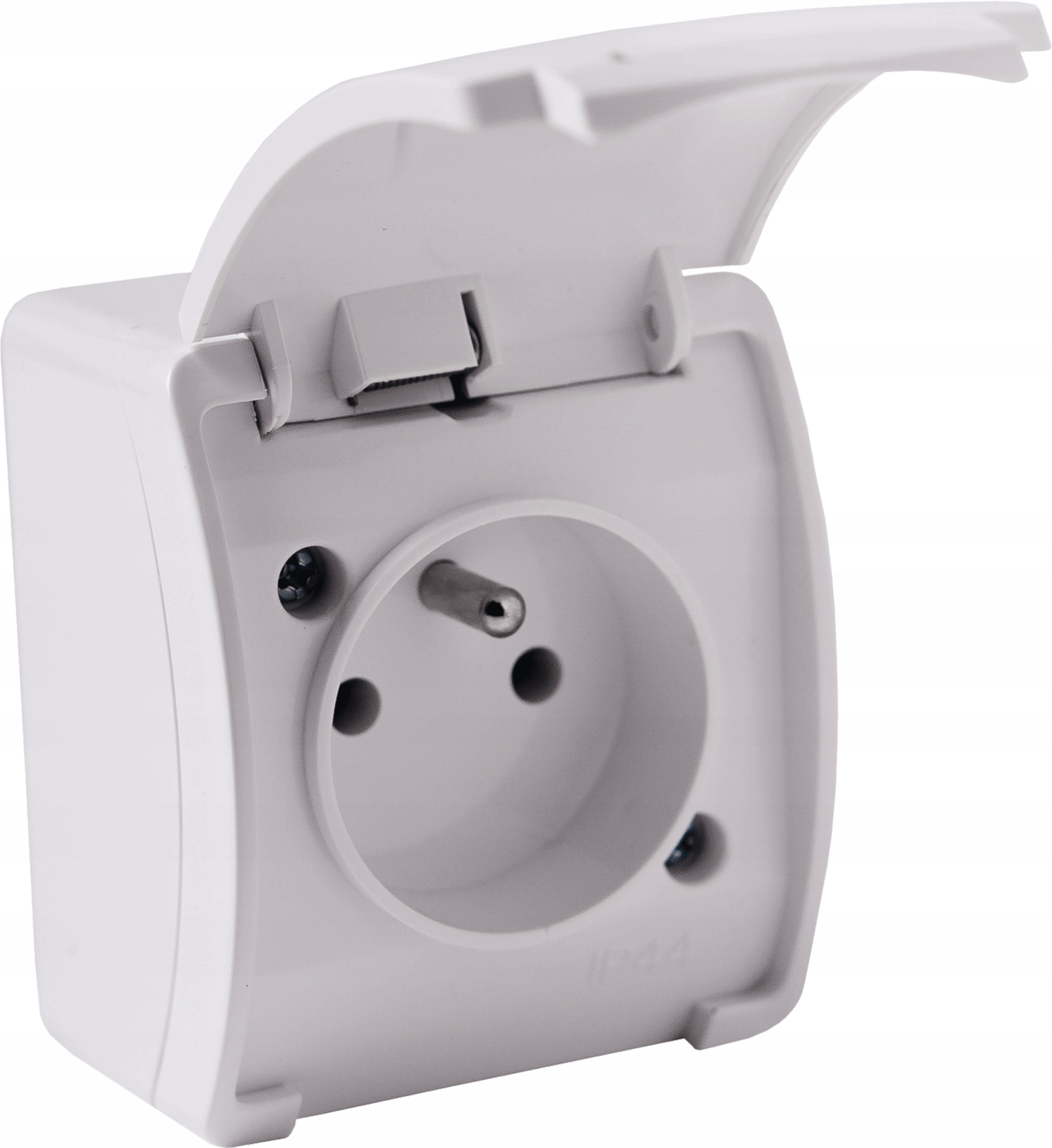 Gniazdko pojedyncze natynkowe IP44 z klapką