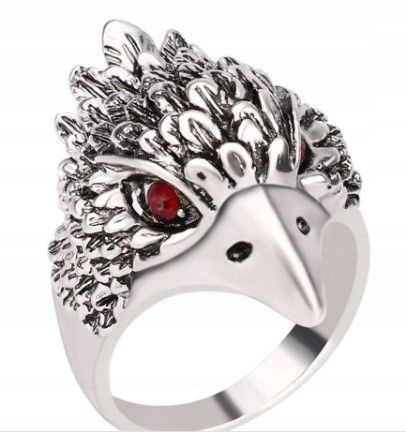 Prstýnek 925 s obrázkem orla a zirkony, efektní, r14, módní