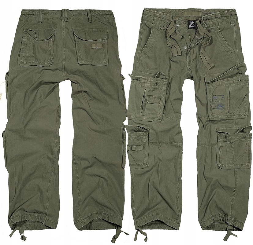 Spodnie Wojskowe Brandit Pure Vintage Olive Bojówki Bawełna XL