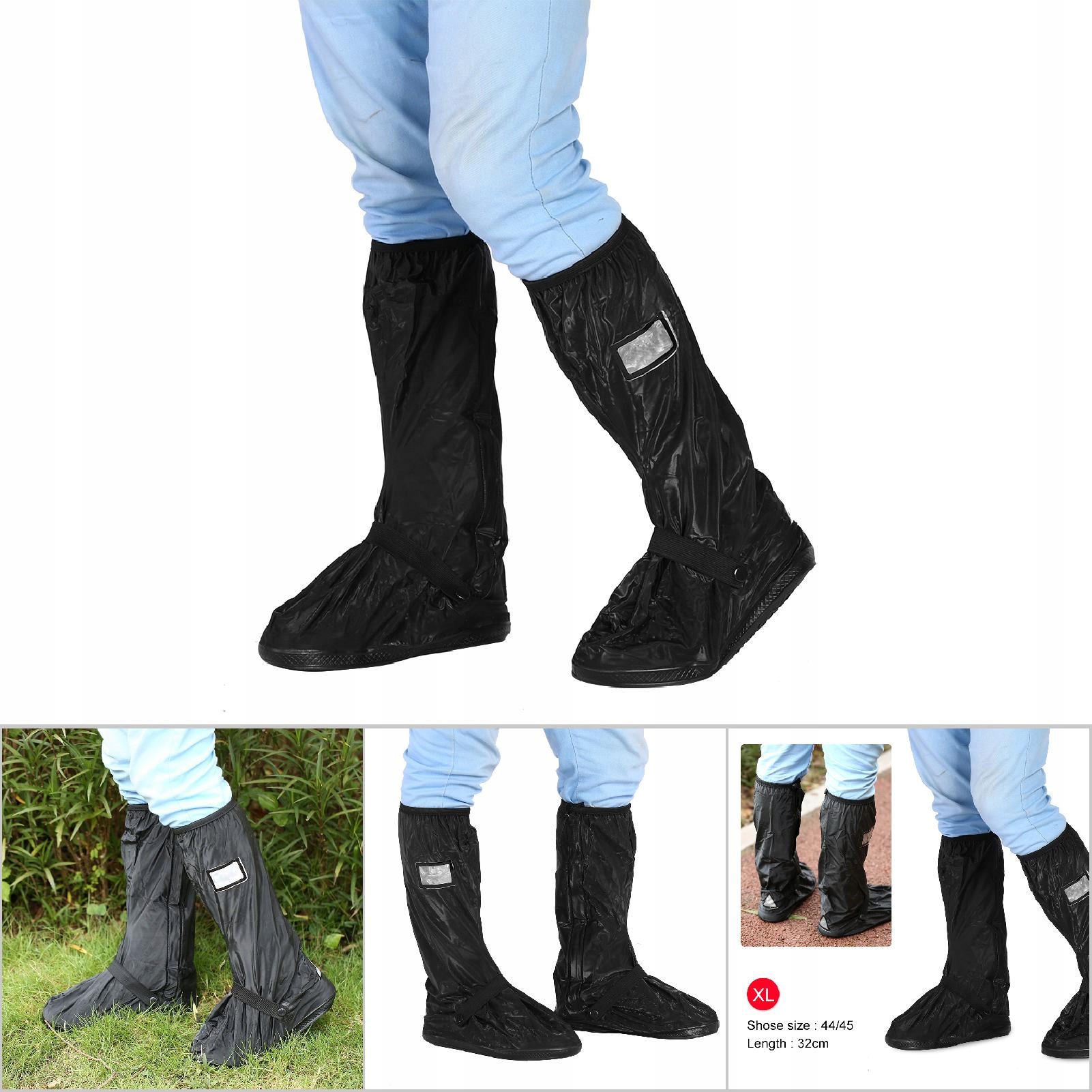 OSŁONY PRZECIWDESZCZOWE NA BUTY MOTOCYKLOWE 32CM XL
