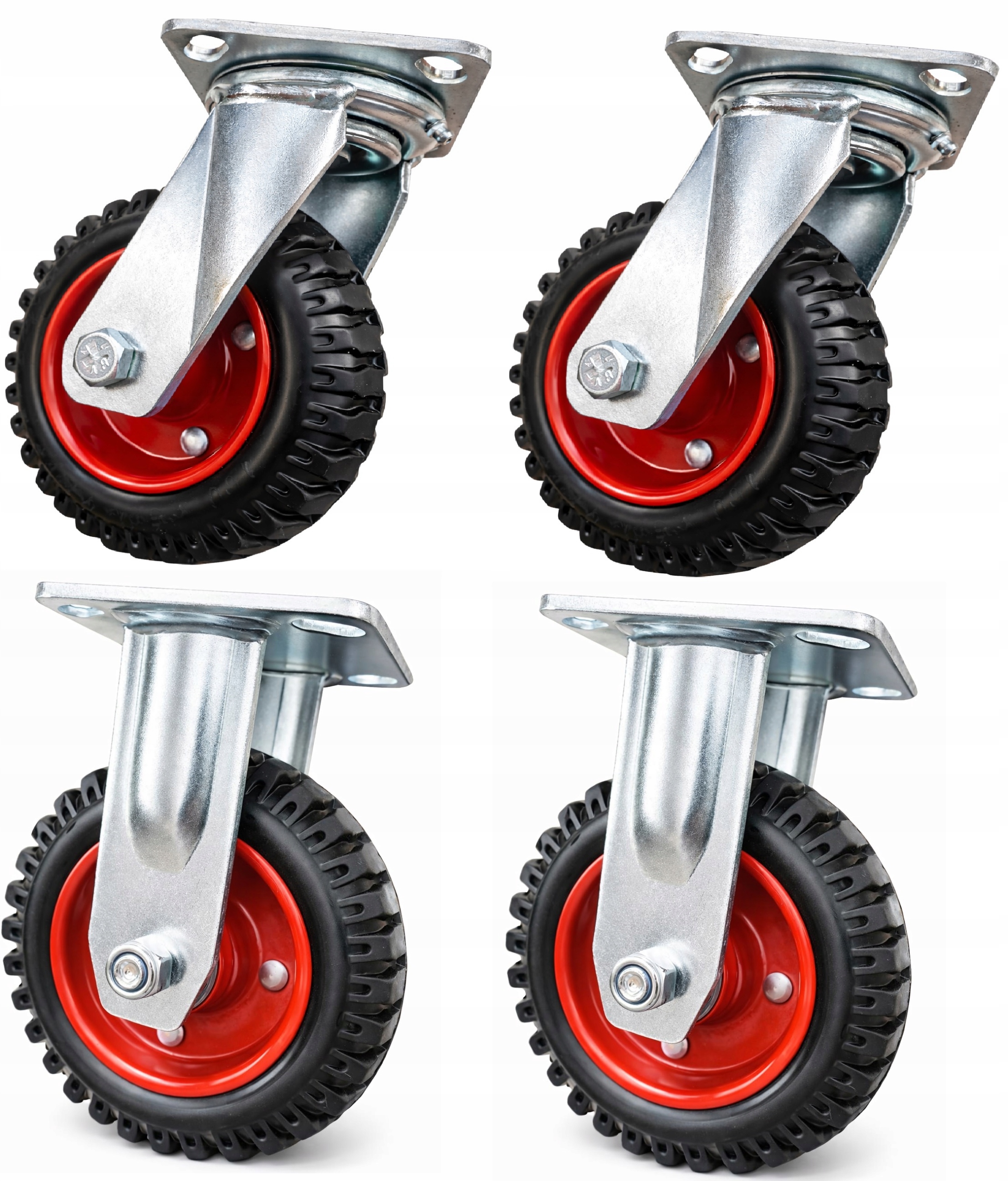 Plná kola 4 ks otočná pevná fi 160 kolečko mazací kolečko 600 Kg pozink