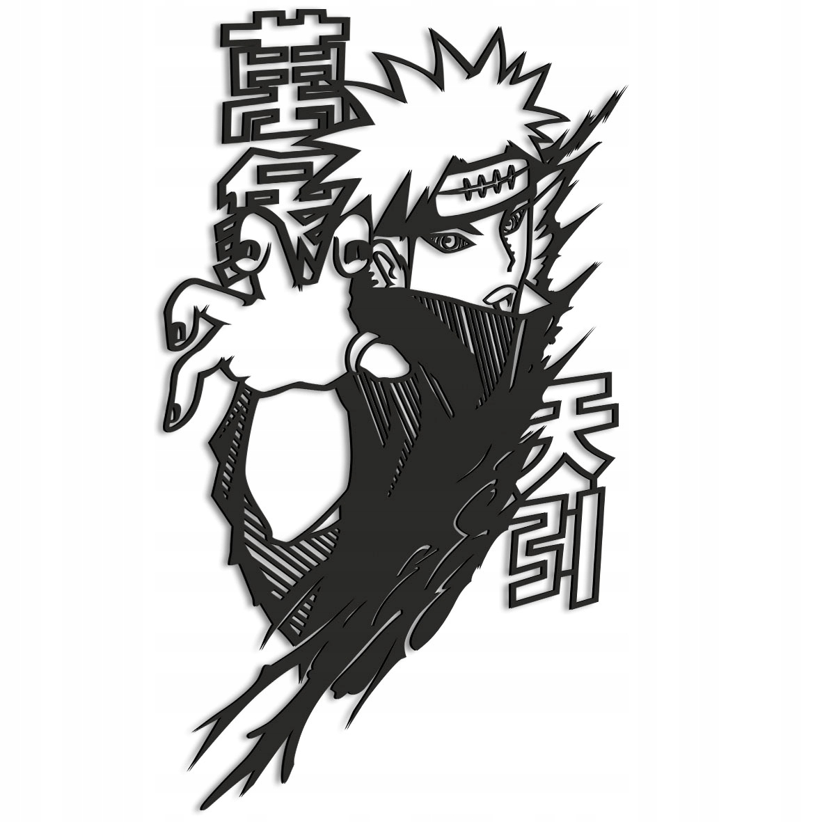 Dřevěný 3D obraz Anime Naruto Pain Nástěnná Dekorace Dárek XL