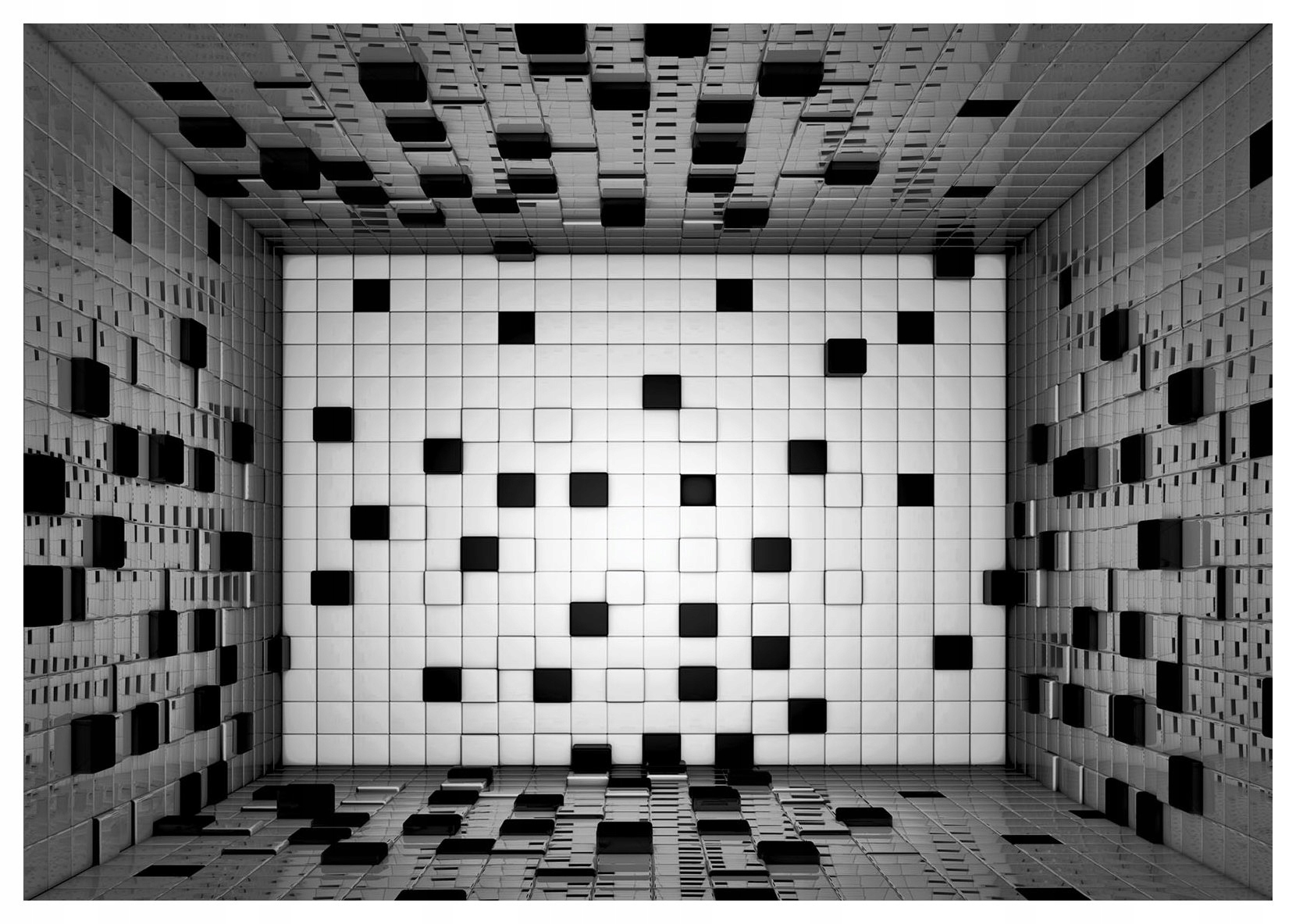 Fototapeta Čiernobiela Geometria Abstrakcia Štvorce 300x210 lepidlo