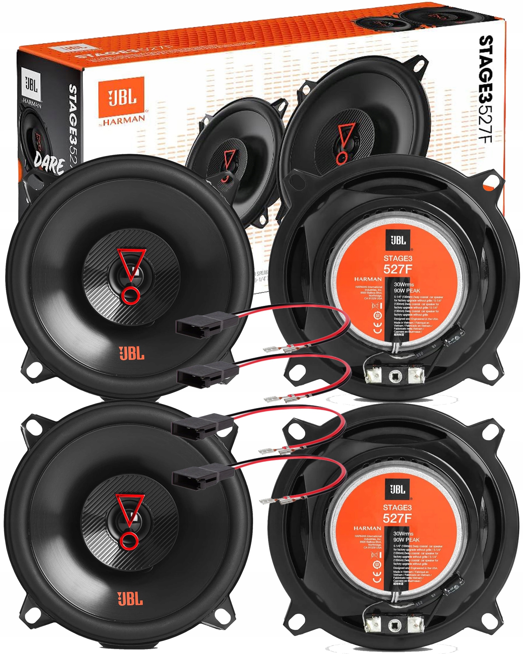 JBL STAGE 3 527 GŁOŚNIKI RENAULT MEGANE SCENIC 2 ESPACE VELSATIS PRZÓD +TYŁ