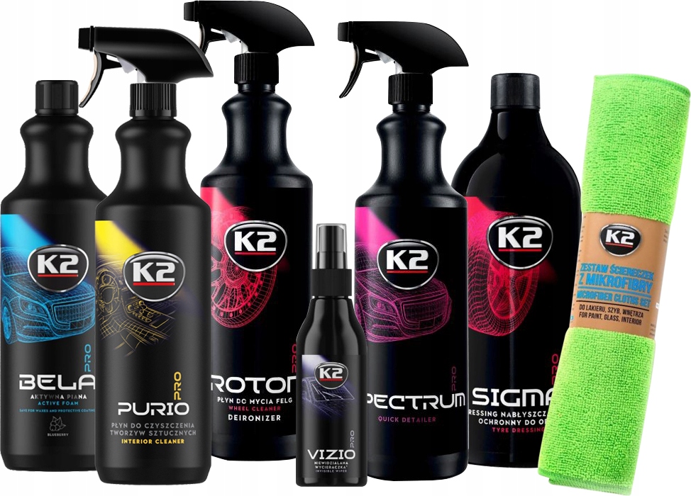 

K2 Zestaw Kosmetyków Do Auta Lakier Felgi Plastiki