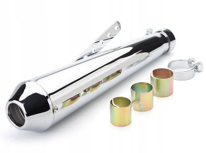 Tlumič Koncovka Rybka Univerzální Chopper Výfuk Chrom Černý Basový