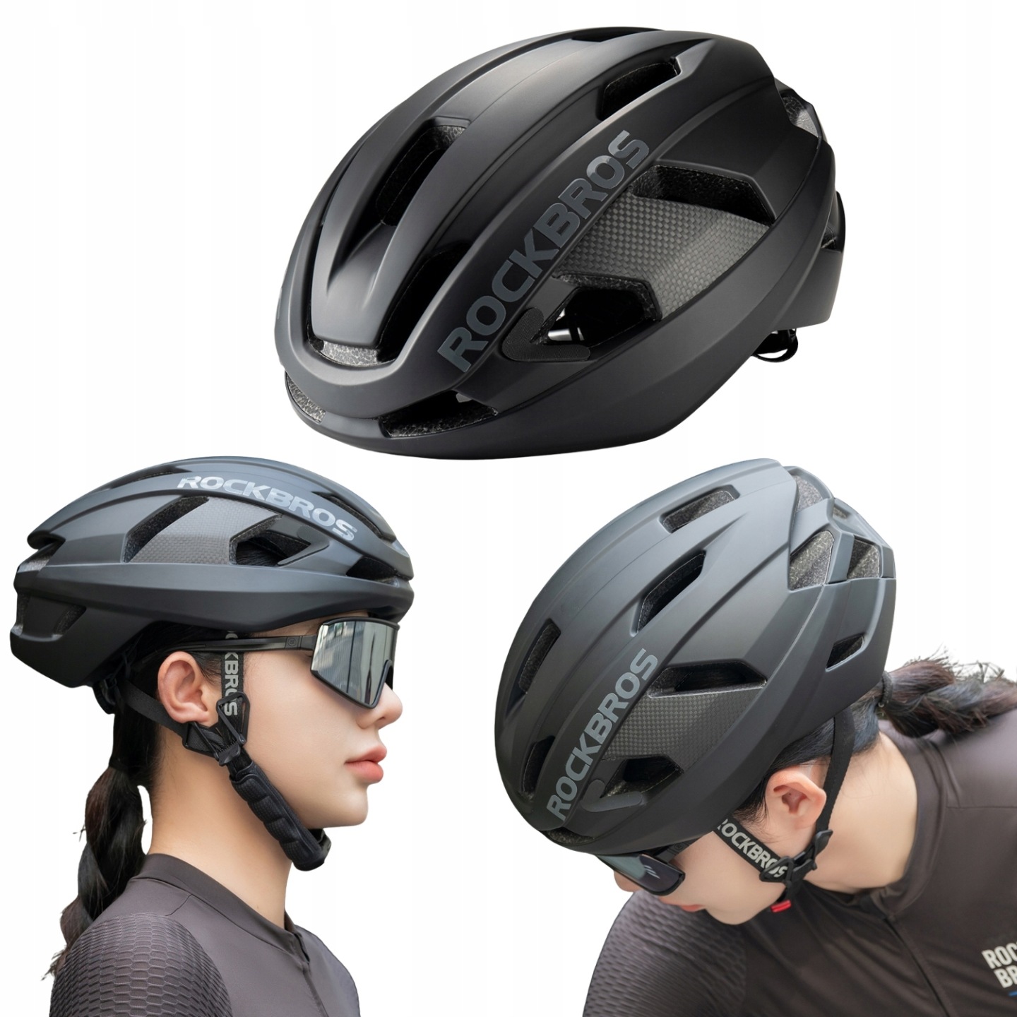 Kask Rowerowy Męski Damski Regulowny Włókno Węglowe 58-62 CM Rockbros