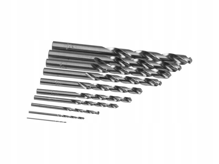 ZESTAW WIERTEŁ DO METALU 1-10MM 10 ELEM METALOWE Zastosowanie do metalu