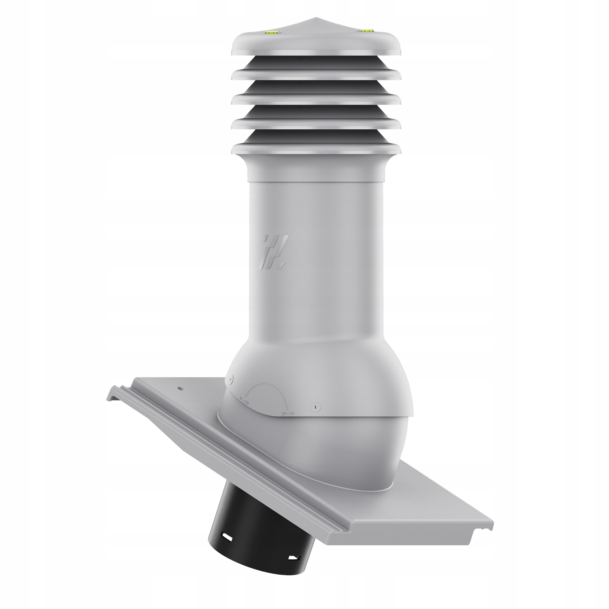 Větrací komín fi125 HiVent střešní taška Benders Carisma Šedá