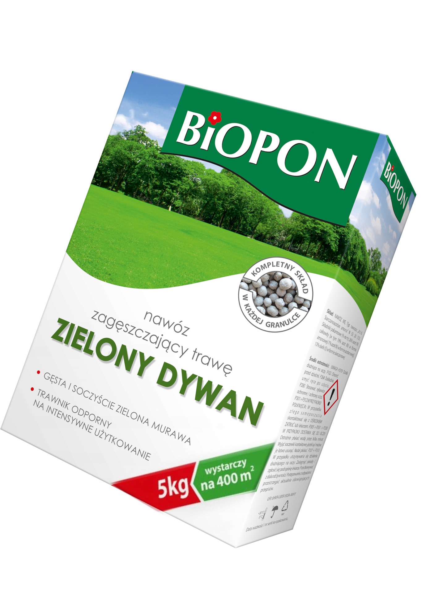 

Biopon Nawóz Zagęszczający Trawę Zielony Dywan 5kg