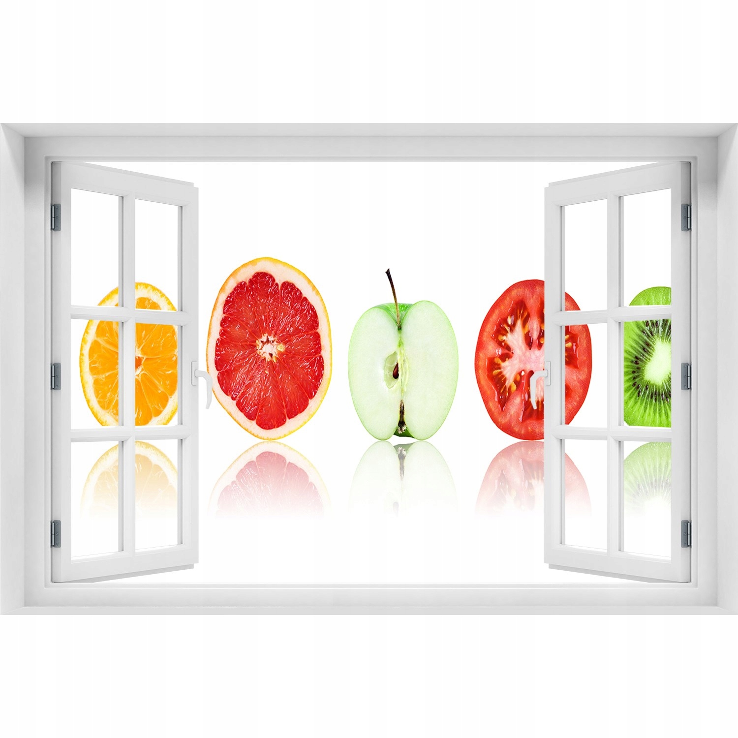 

3D Okno Naklejka ścienna Owoce i warzywa 120x80