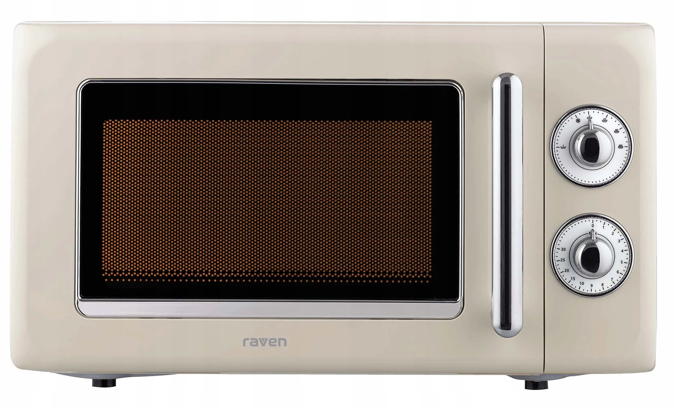 Kuchenka mikrofalowa Retro Raven EKM008 700W 18L Timer Rozmrażanie Beżowa