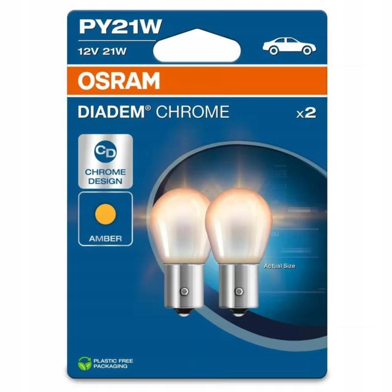 Osram Diadem Chrome chromowane żarówki do kierunkowskazów PY21W (2 szt.)