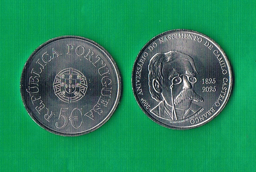 Portugalia 5€ - 200 Rocznica urodzin - Camilo Castelo Branco - 2025r