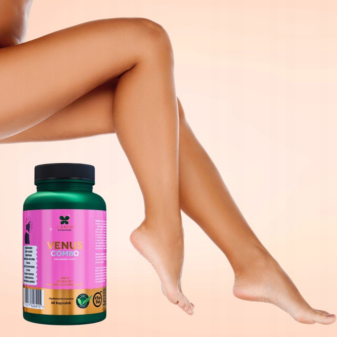 Lanco VENUS COMBO 60kaps wsparcie: KOBIECE LIBIDO PMS RÓWNOWAGA HORMONALNA Kod producenta VENUS Combo Kobiece libido PMS Hormony 60kaps