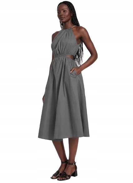 Šedé Bavlněné Šaty Guess S Rozkrytým Výstřihem M Gma