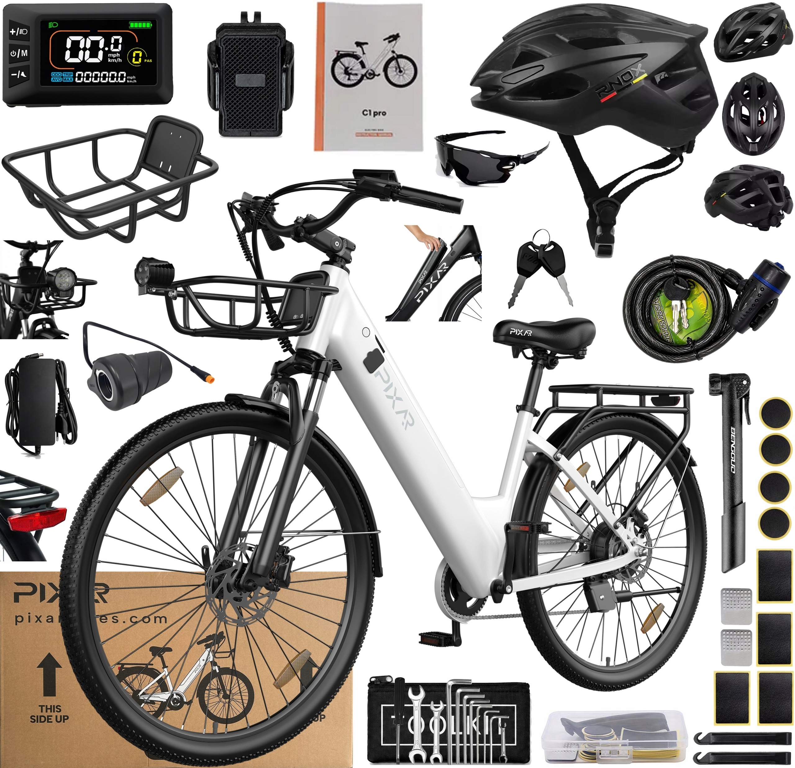 Elektrická kola Pixar C1 Pro 250W 25KM/H 36V 18Ah 150KM 27.5" +4 Dárek