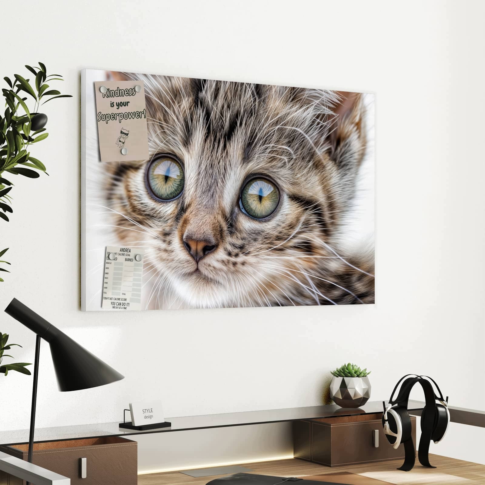 Magnetická tabule Zvědavý Kotě 60 × 40 cm