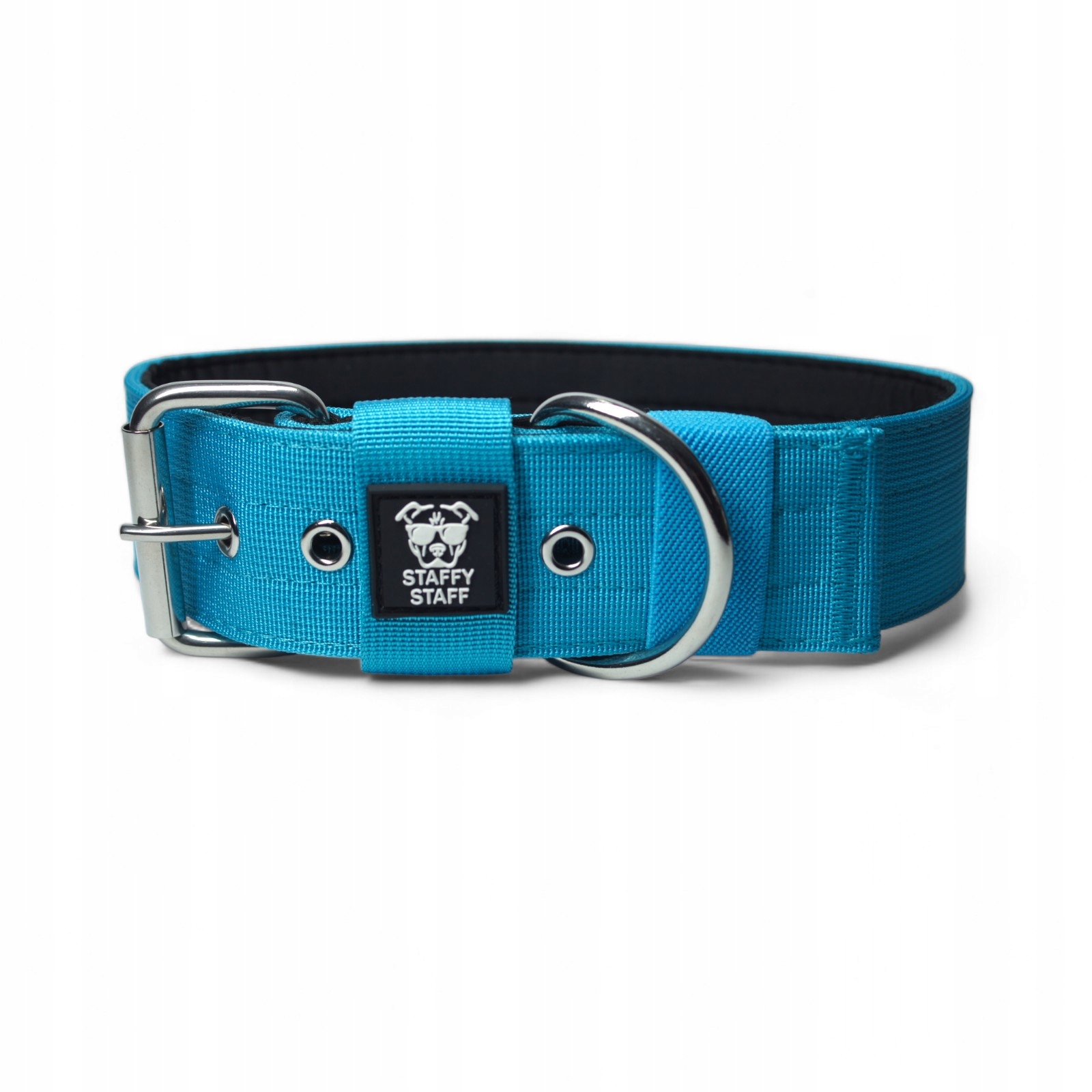 Široký obojek s přezkou StaffyStaff, modrý