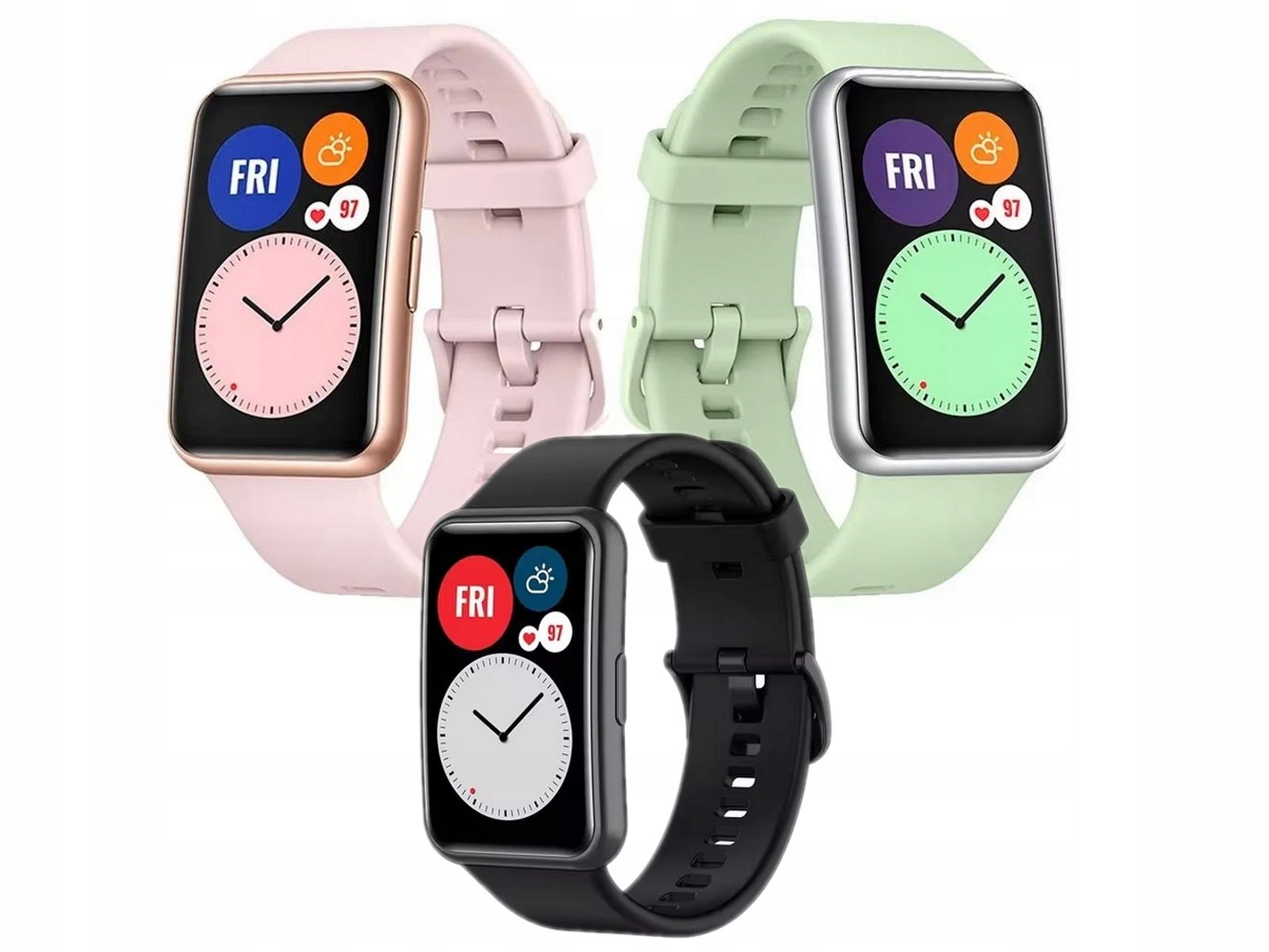 ZESTAW 3x PASEK SILIKONOWY DO HUAWEI WATCH FIT - KOLORY DO WYBORU