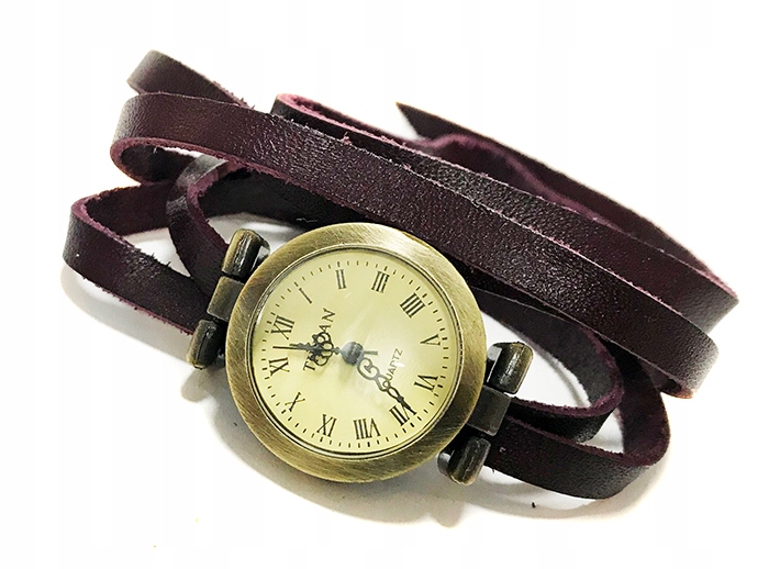 

Zegarek damski - retro - Vintage - pasek - skóra