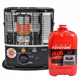 Petrolejový knôtový sporák Corona Rx 2485 2,4 kW do 30 m2 Nafta Toyotomi 20 l.