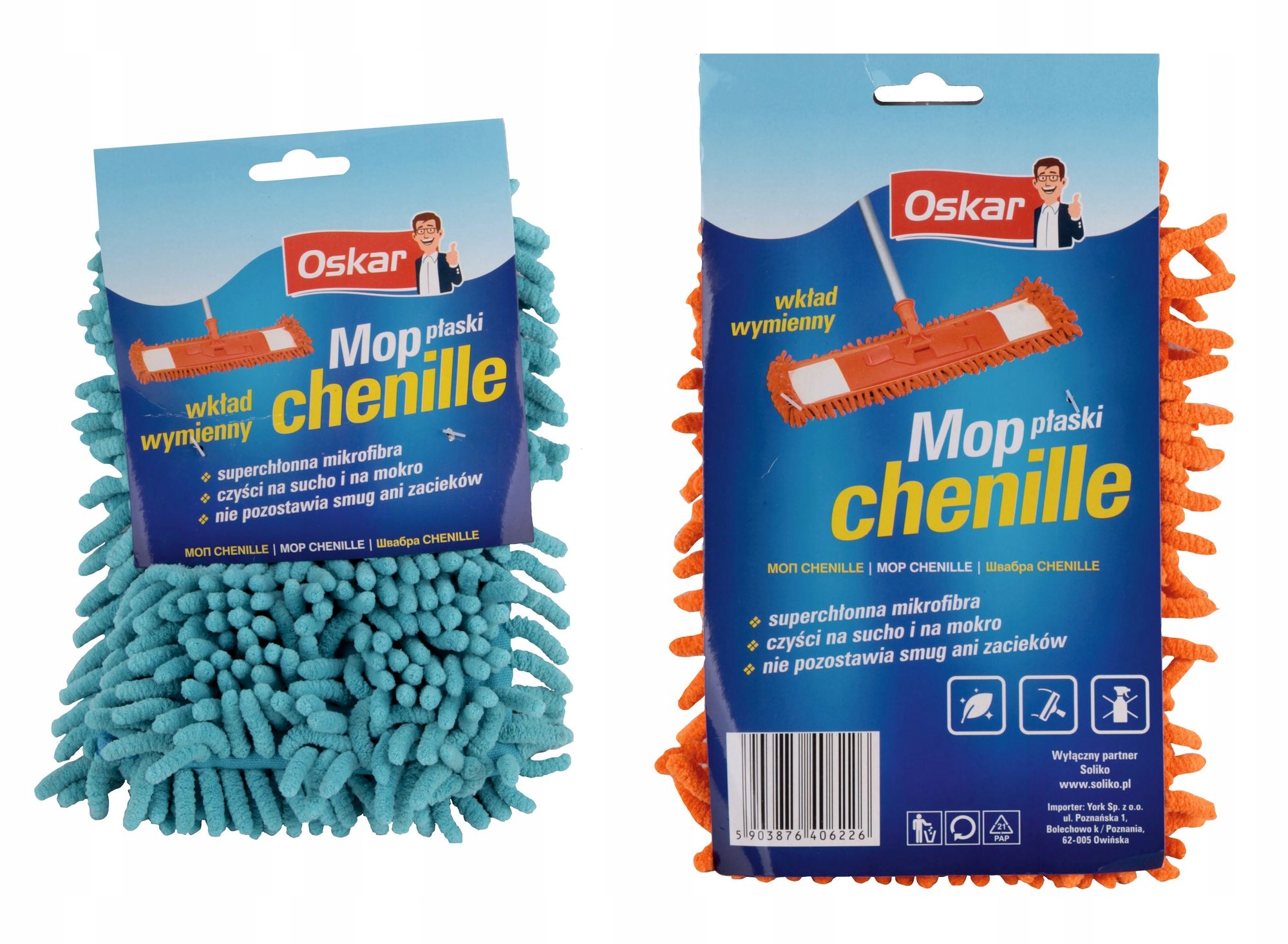 

Wkład Mopa Płaski Chenille mikrofibra Zapas Oskar