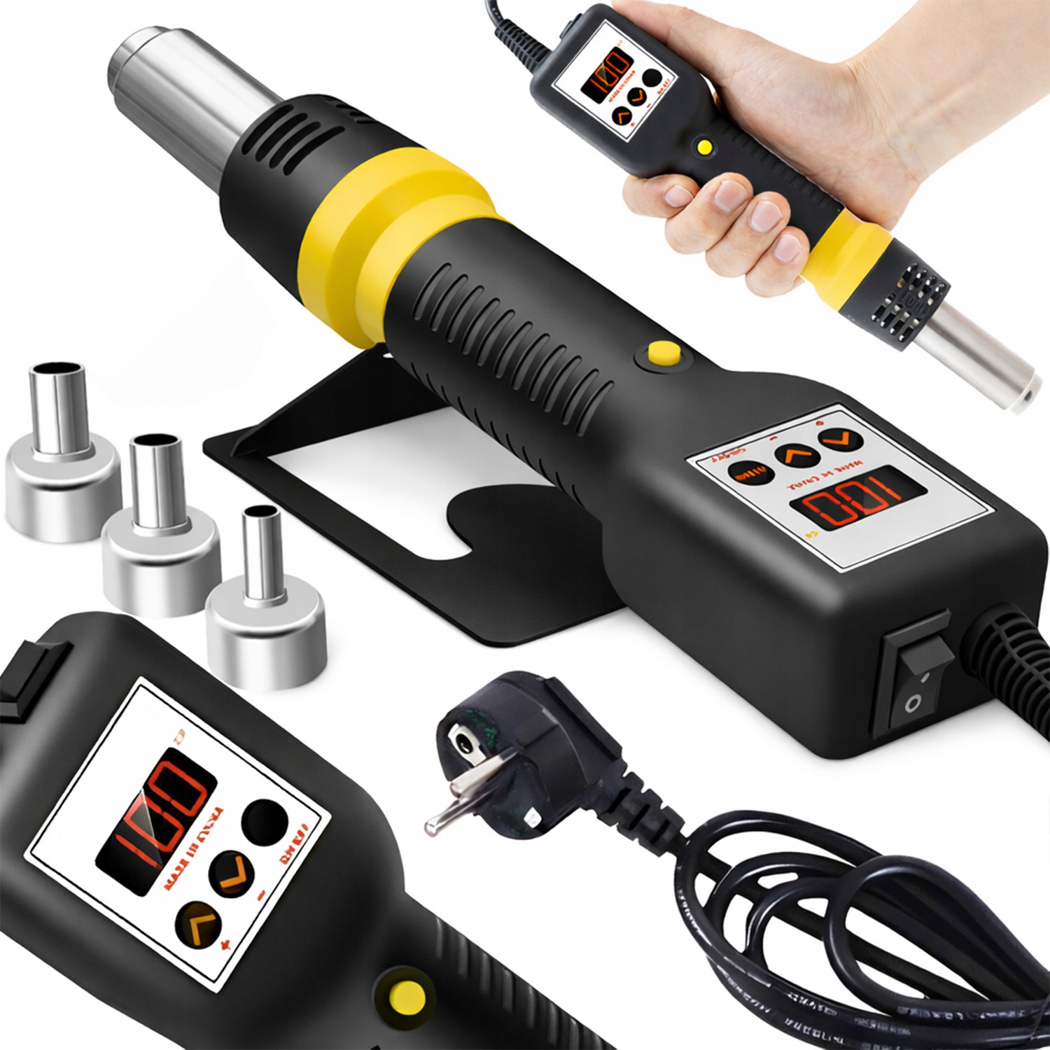 Mini pájecí stanice Horkovzdušná Pistole 700 W 100-480 °C Přenosná páječka 3 trysky