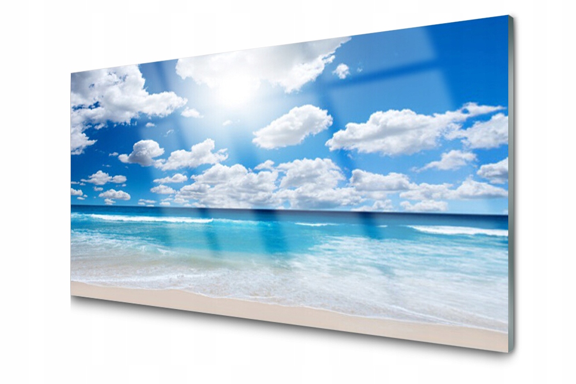 

Panel szklany ścienny Morze Plaża 140x70 + Klej