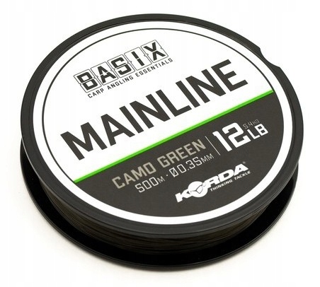 Żyłka Korda Basix Main Line 0,35mm 1000m Camo Green Wytrzymałość (lb): 12,