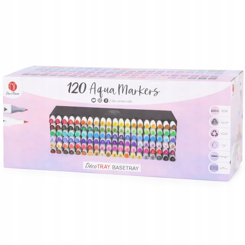 Markery akwarelowe 120 sztuk dwustronne DecoTime XXL