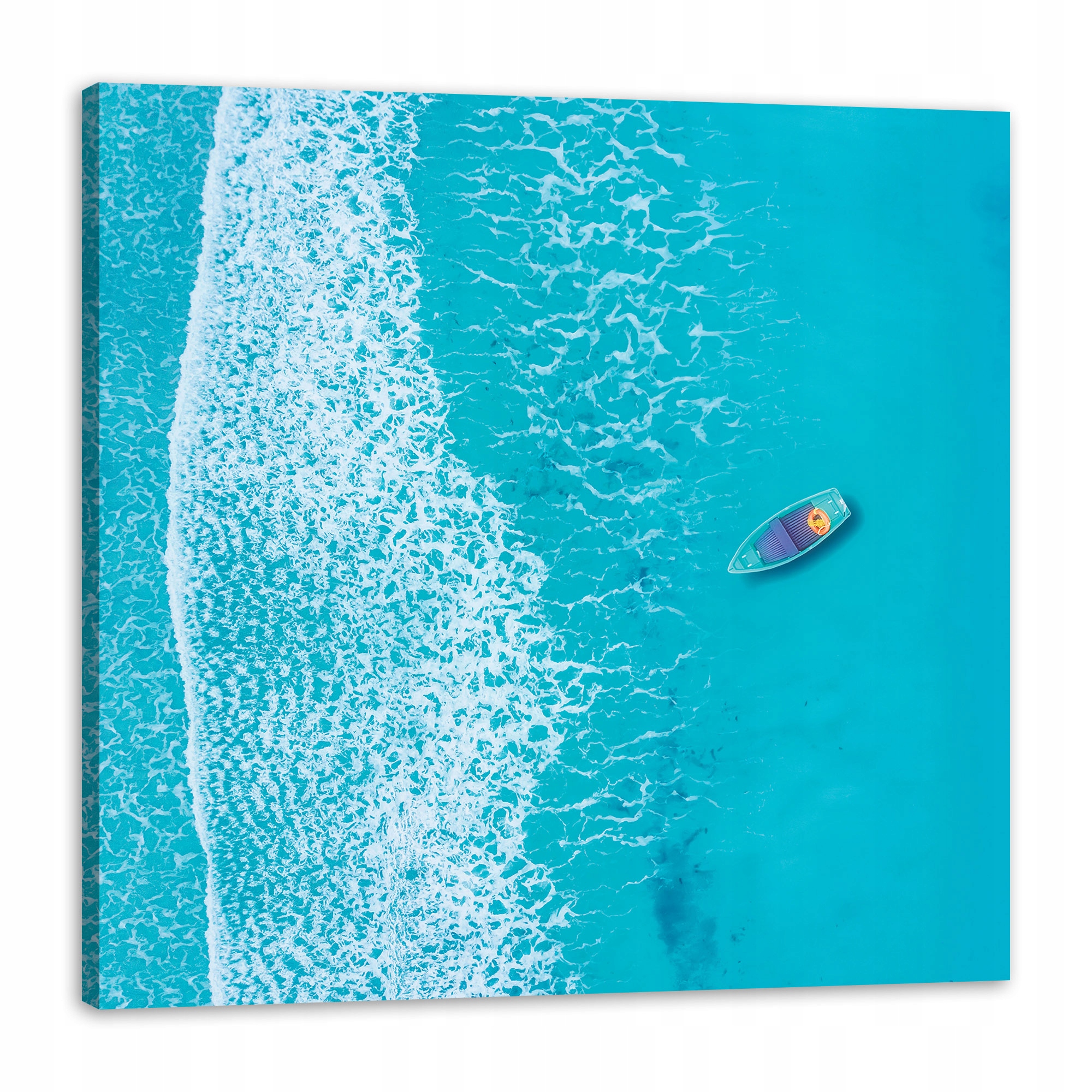 Obraz na plátně Modrá loď Vlny Voda Oceán 90x90 cm