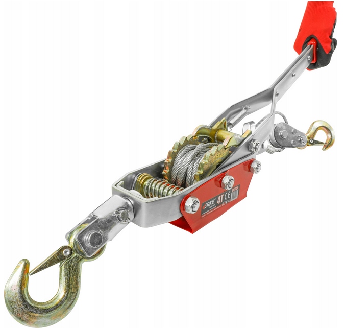 WYCIĄGARKA WCIĄGARKA RĘCZNA LINOWA 4T 4000kg 2HAKI Marka inna