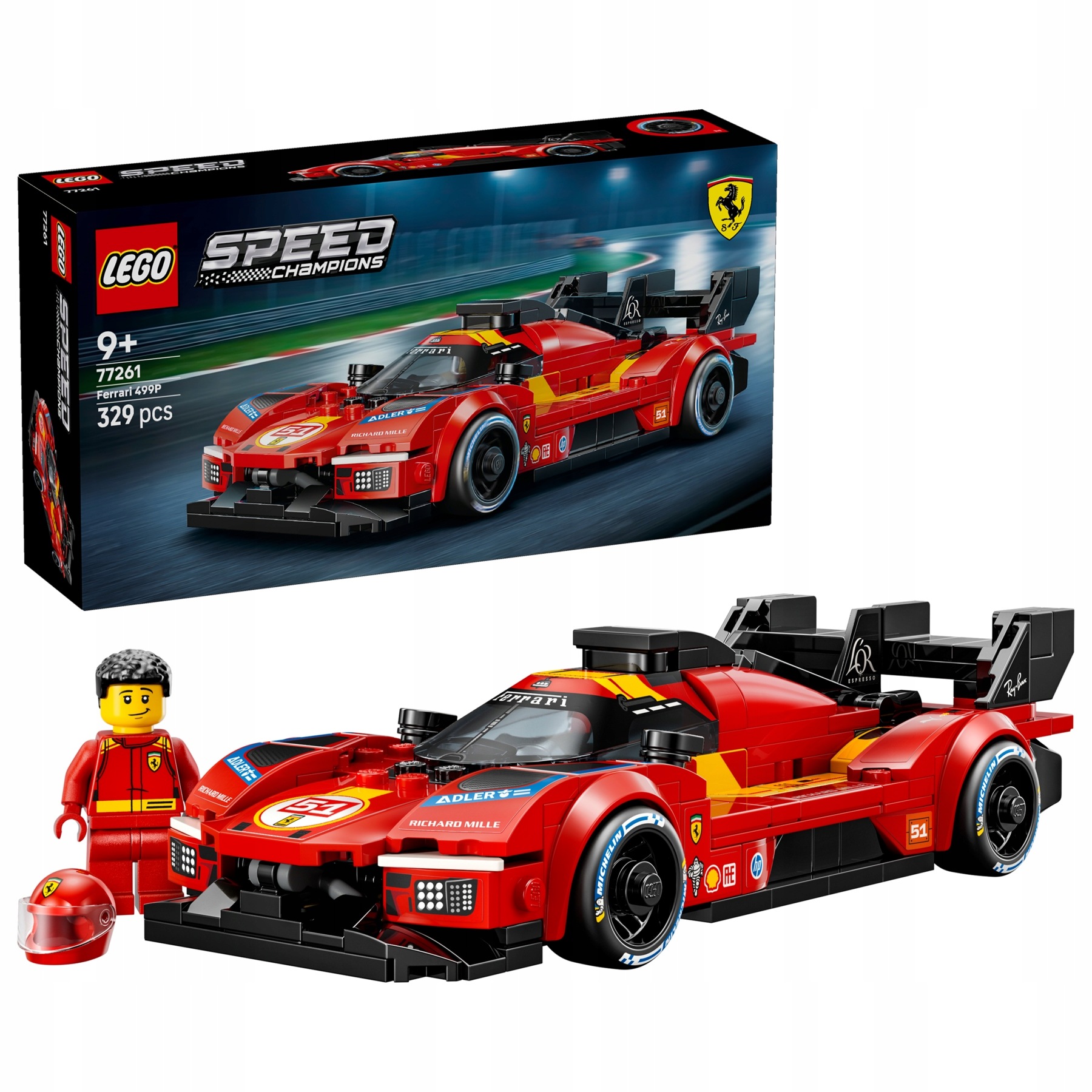 Lego Speed Champions 77261 Ferrari 499P závodní auto 329 dílků