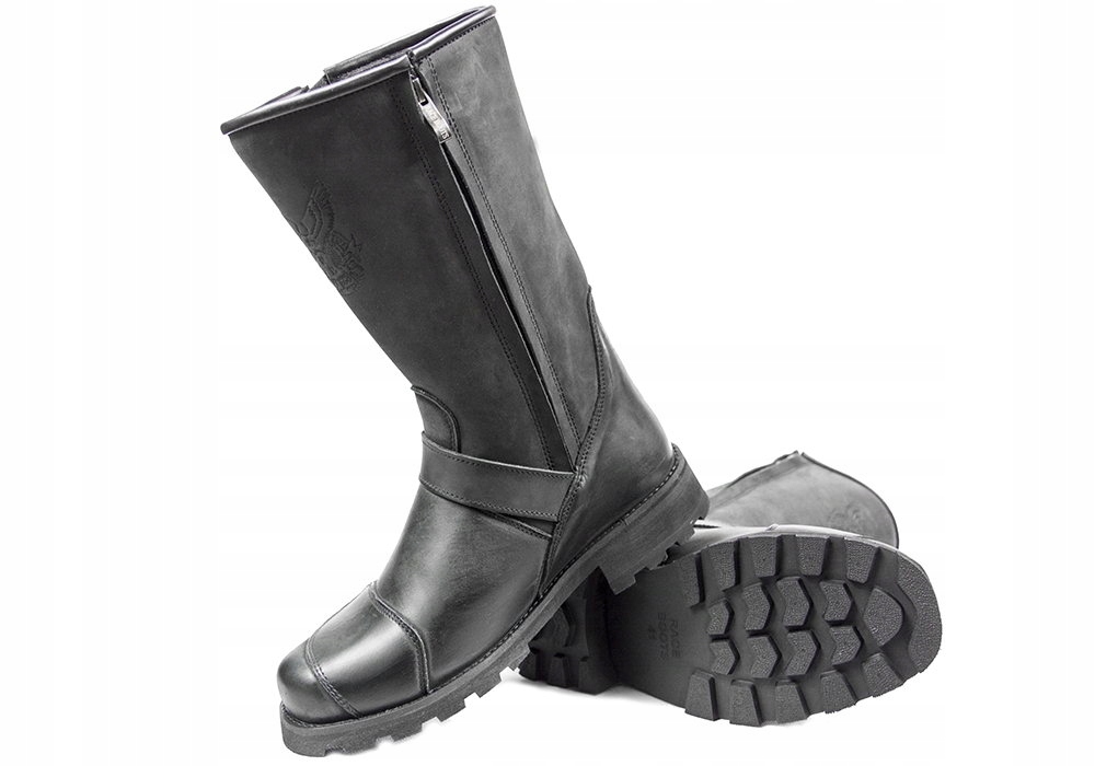 SKÓRZANE BUTY MOTOCYKLOWE KLASYCZNE CHOPPER r 45 Rozmiar 45