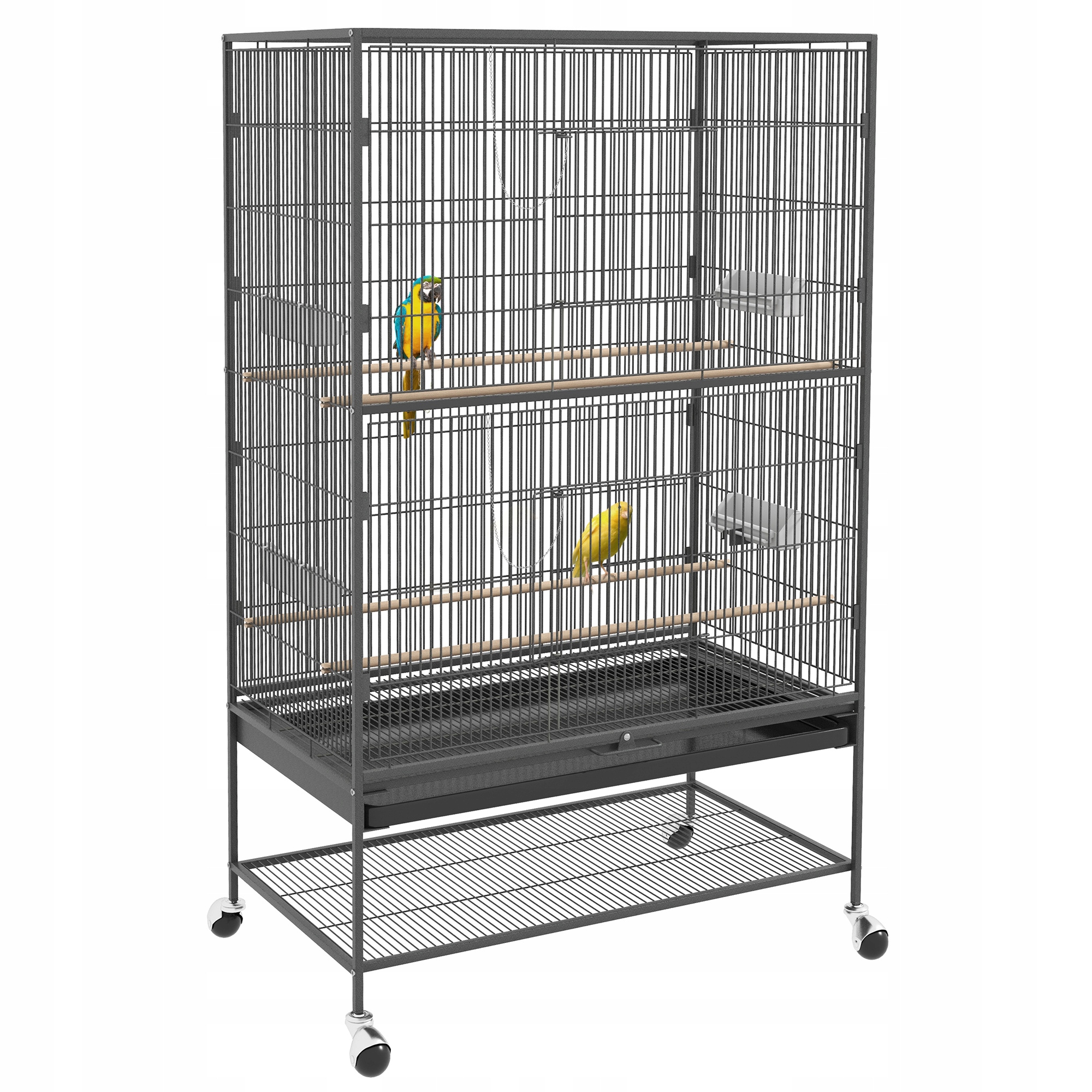 Klatka dla ptaków PawHut D10-093V00CG 94x57x153 cm szara